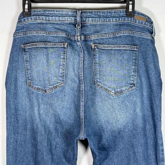 Kut from the Kloth Blue Ankle Straight Leg Jeans Women Size 18W 42x25.5 Raw Hem - Picture 6 of 9